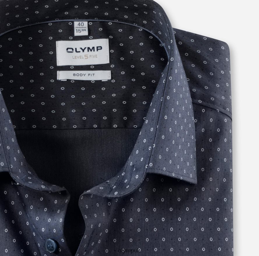 Clothing OLYMP Level Five Body Fit, Business Shirt, New York Kent, Marine NZ22L796