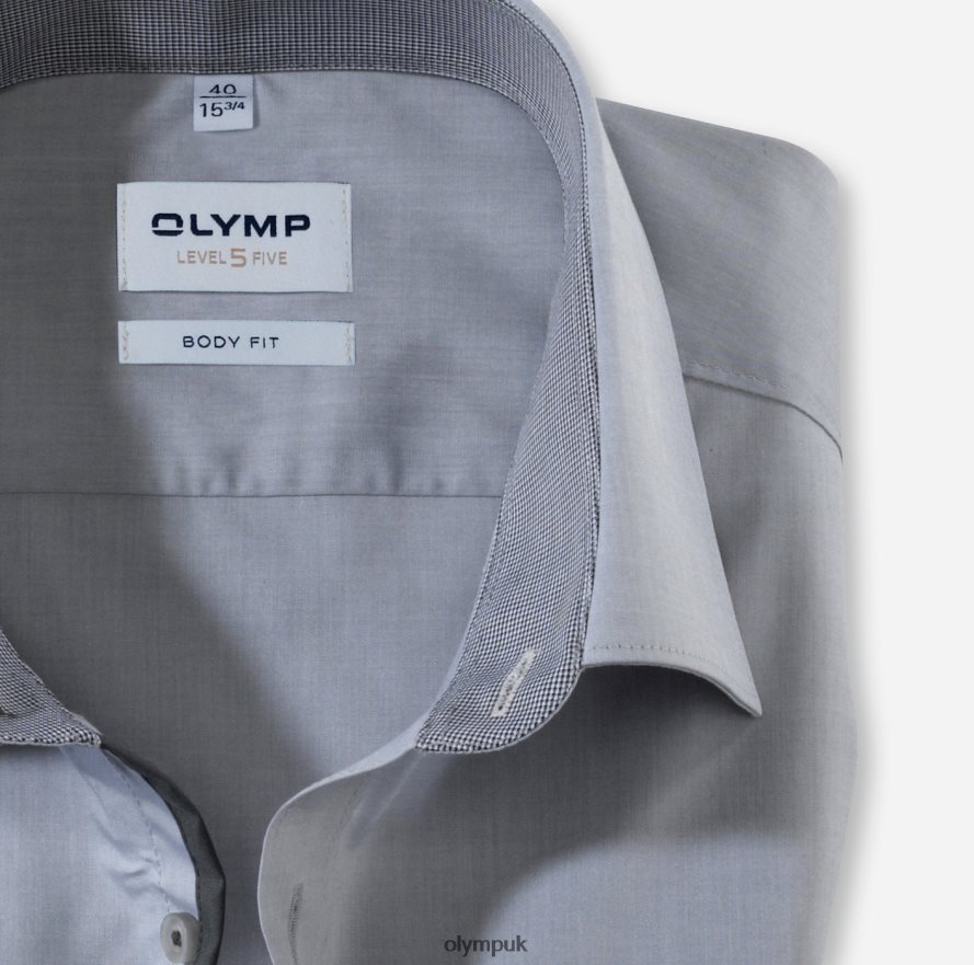 Clothing OLYMP Level Five Body Fit, Business Shirt, New York Kent, Medium Grey NZ22L472