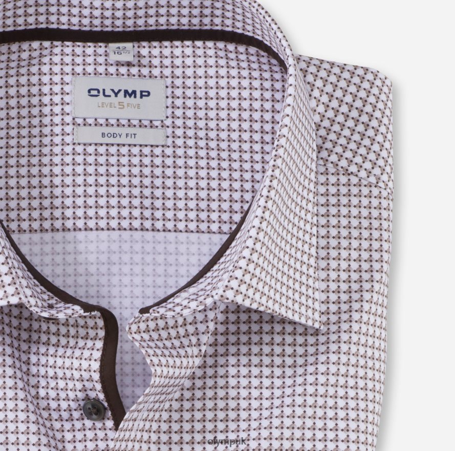 Clothing OLYMP Level Five Body Fit, Business Shirt, New York Kent, Natural NZ22L348