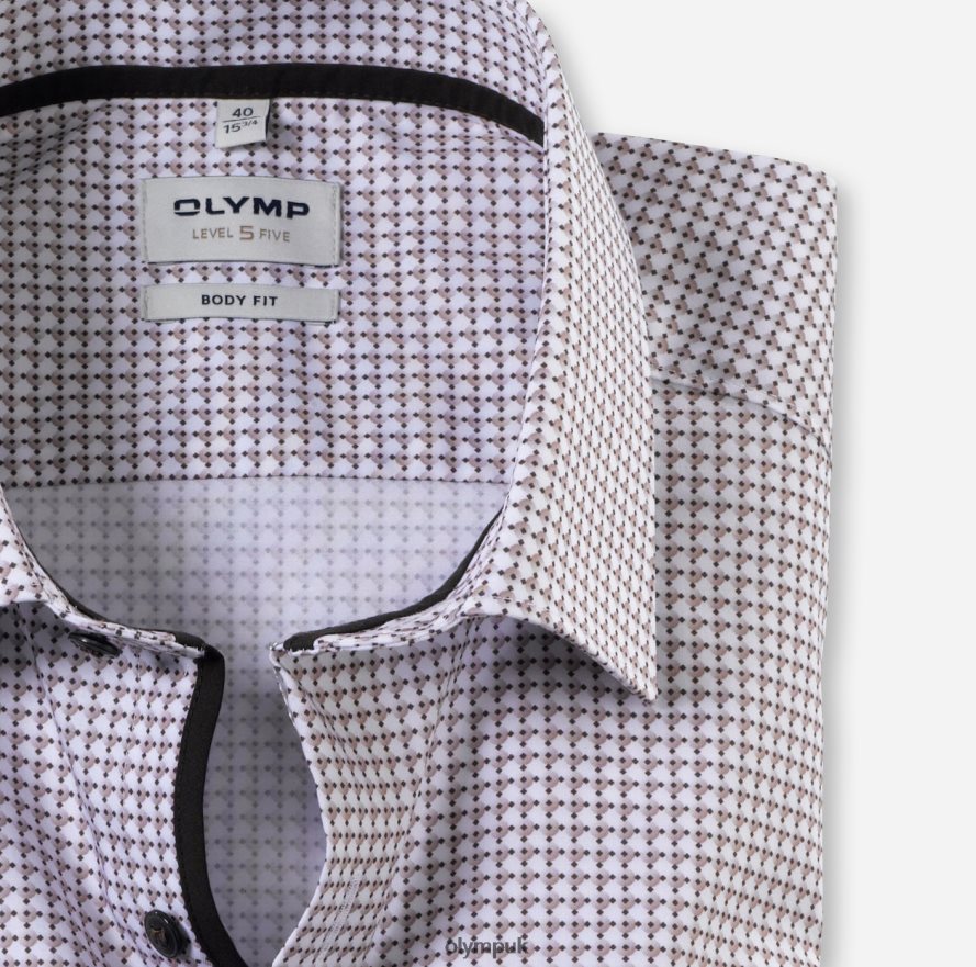 Clothing OLYMP Level Five Body Fit, Business Shirt, New York Kent, Natural NZ22L507