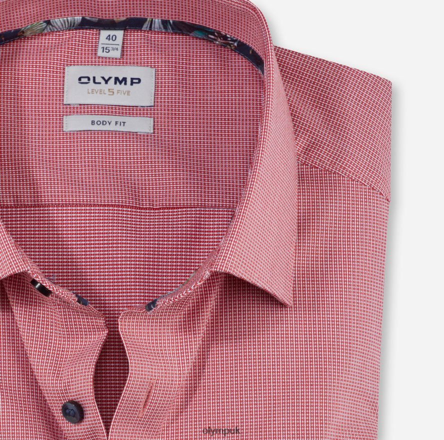 Clothing OLYMP Level Five Body Fit, Business Shirt, New York Kent, Red NZ22L715