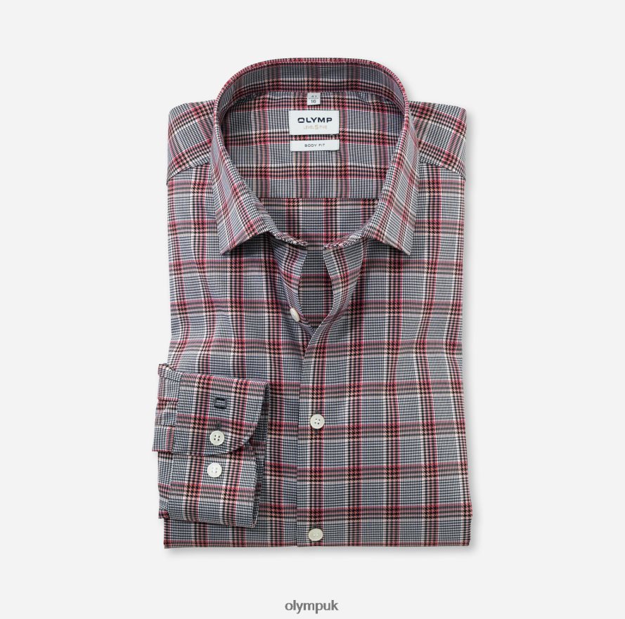 Clothing OLYMP Level Five Body Fit, Business Shirt, New York Kent, Rosewood NZ22L623