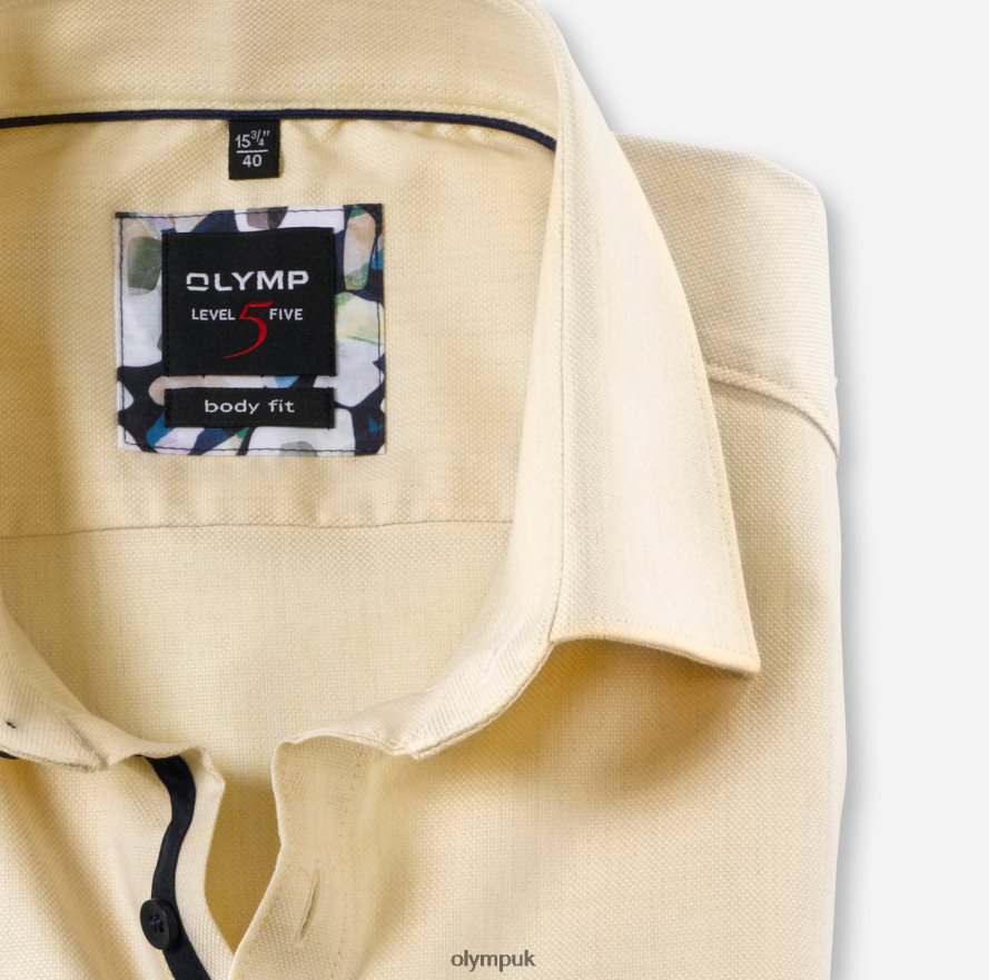Clothing OLYMP Level Five Body Fit, Business Shirt, New York Kent, Yellow NZ22L826