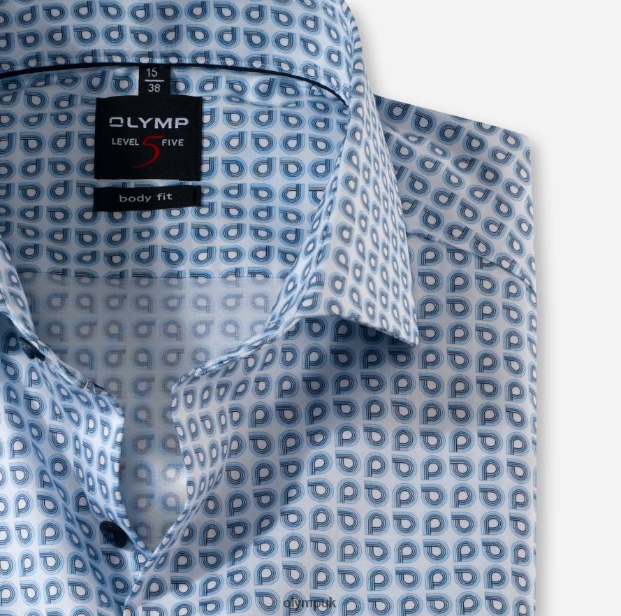 Clothing OLYMP Level Five Body Fit, Business Shirt, Royal Kent, Bleu NZ22L818