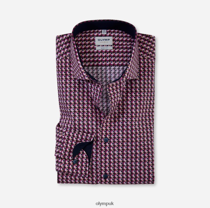 Clothing OLYMP Level Five Body Fit, Business Shirt, Royal Kent, Fuchsia NZ22L387
