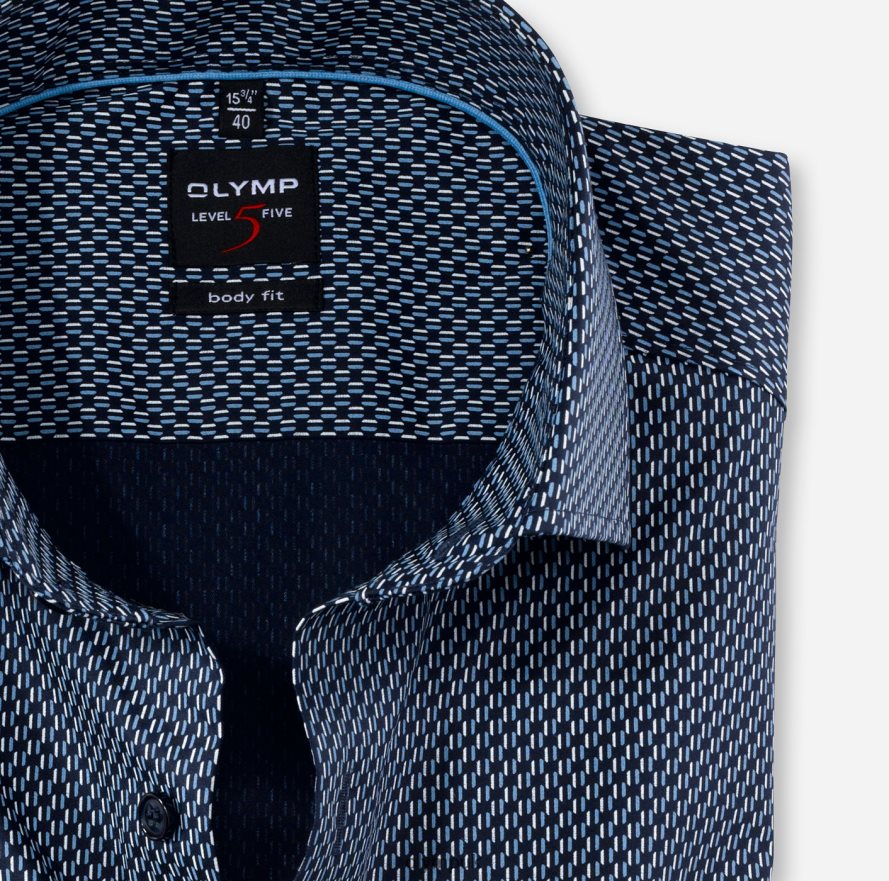 Clothing OLYMP Level Five Body Fit, Business Shirt, Royal Kent, Marine NZ22L813