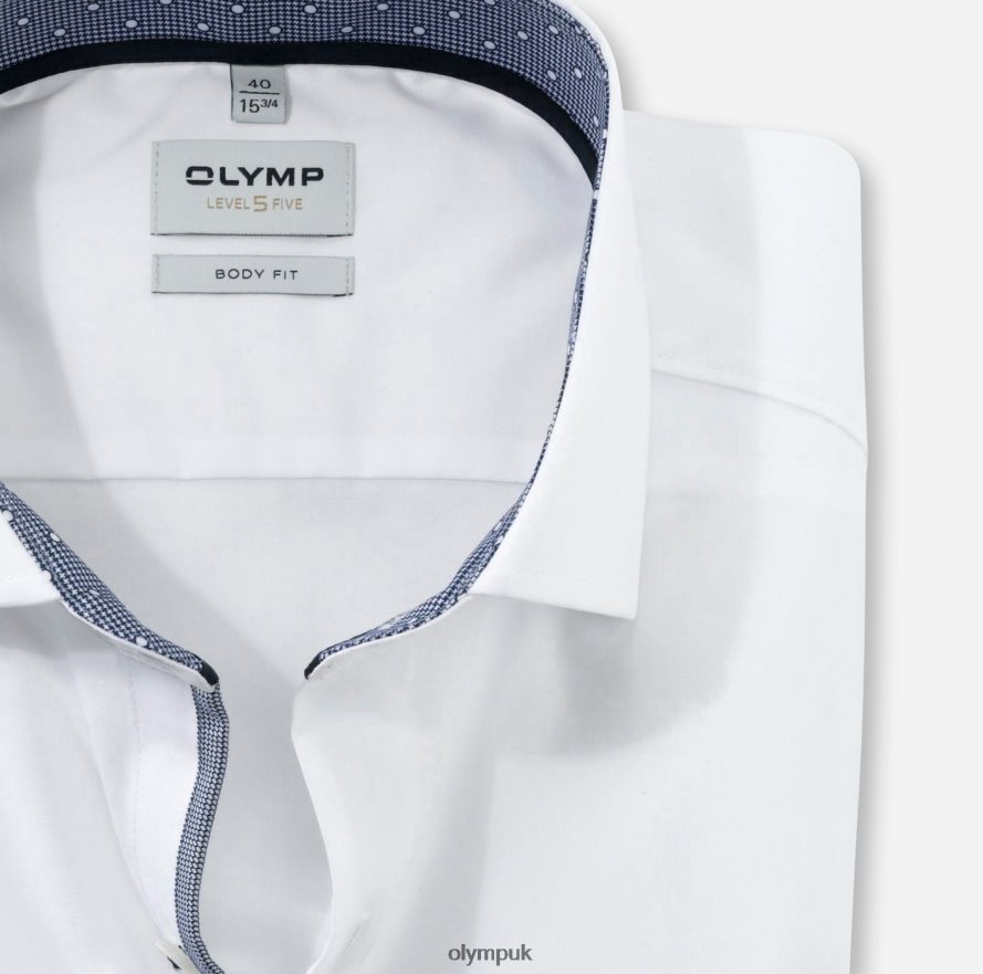 Clothing OLYMP Level Five Body Fit, Business Shirt, Royal Kent, White NZ22L382