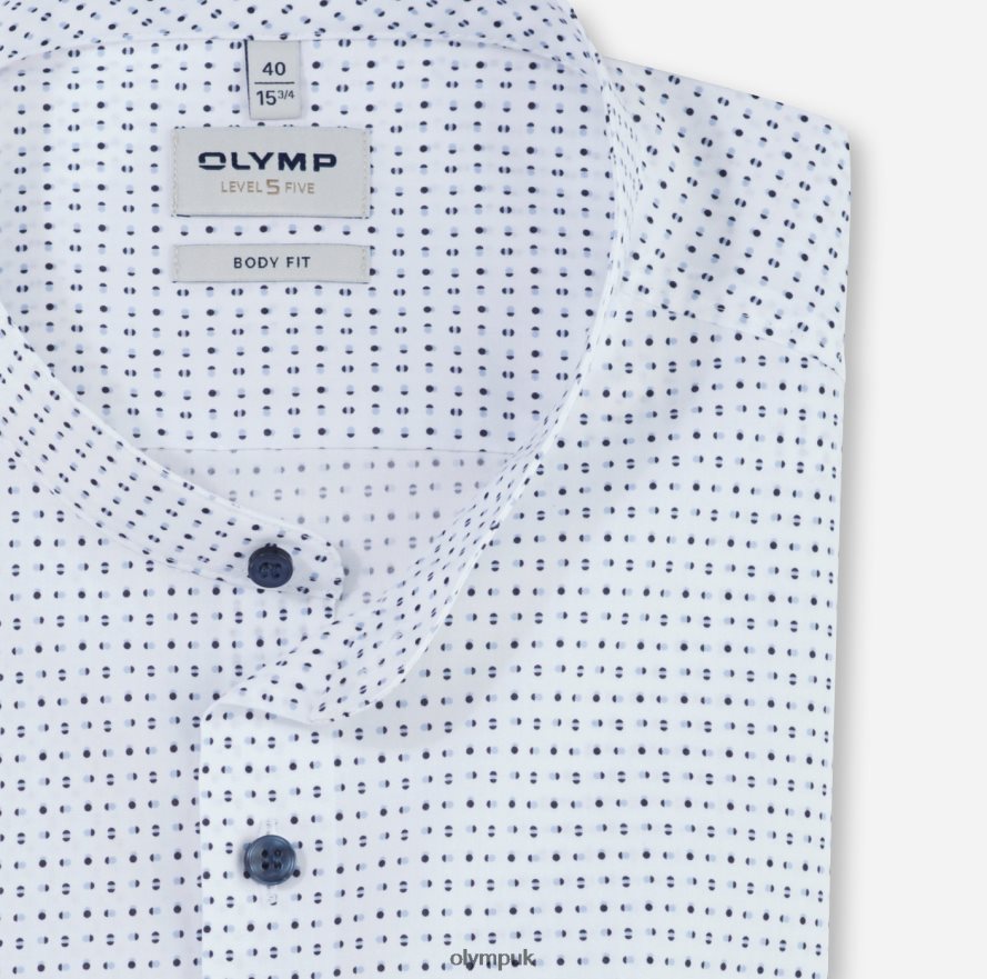 Clothing OLYMP Level Five Body Fit, Business Shirt, Stand-Up Collar, Bleu NZ22L761