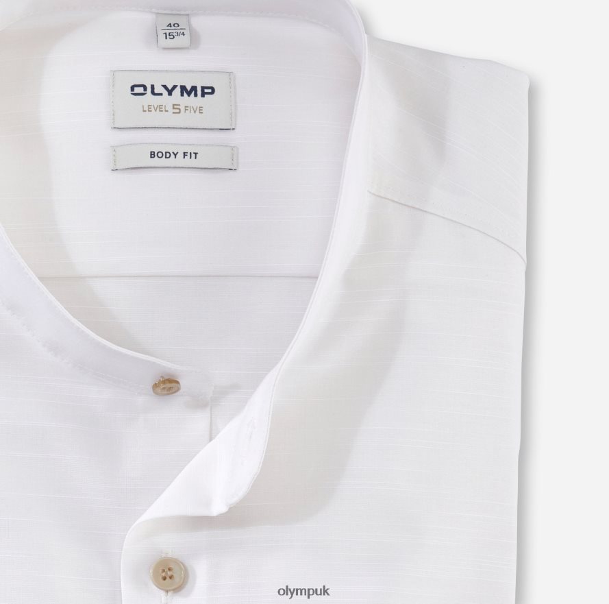 Clothing OLYMP Level Five Body Fit, Business Shirt, Stand-Up Collar, Light Beige NZ22L384