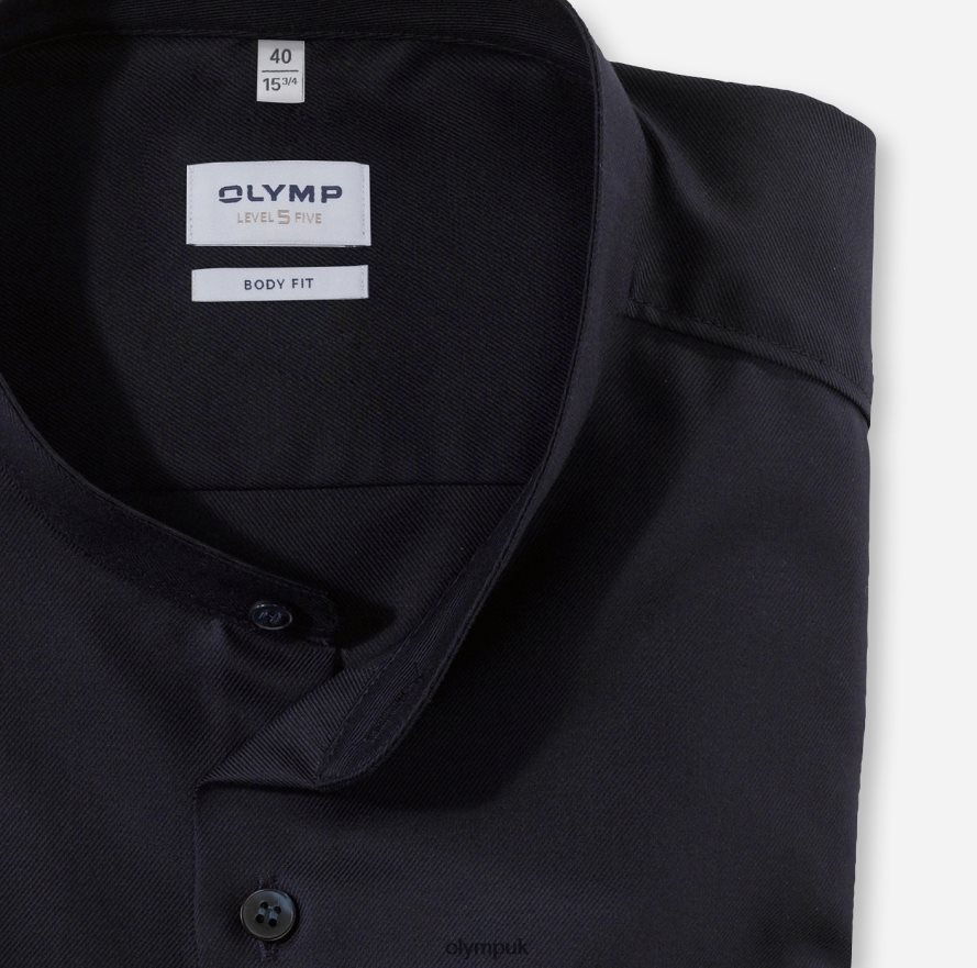 Clothing OLYMP Level Five Body Fit, Business Shirt, Stand-Up Collar, Midnight Blue NZ22L402