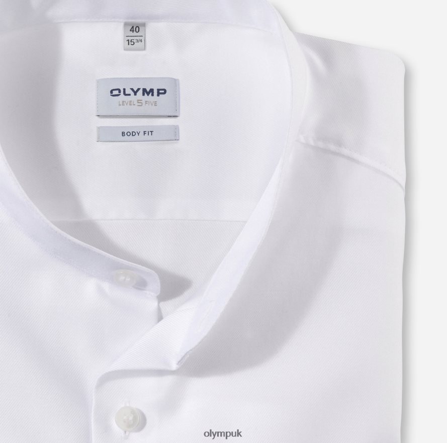 Clothing OLYMP Level Five Body Fit, Business Shirt, Stand-Up Collar, White NZ22L381
