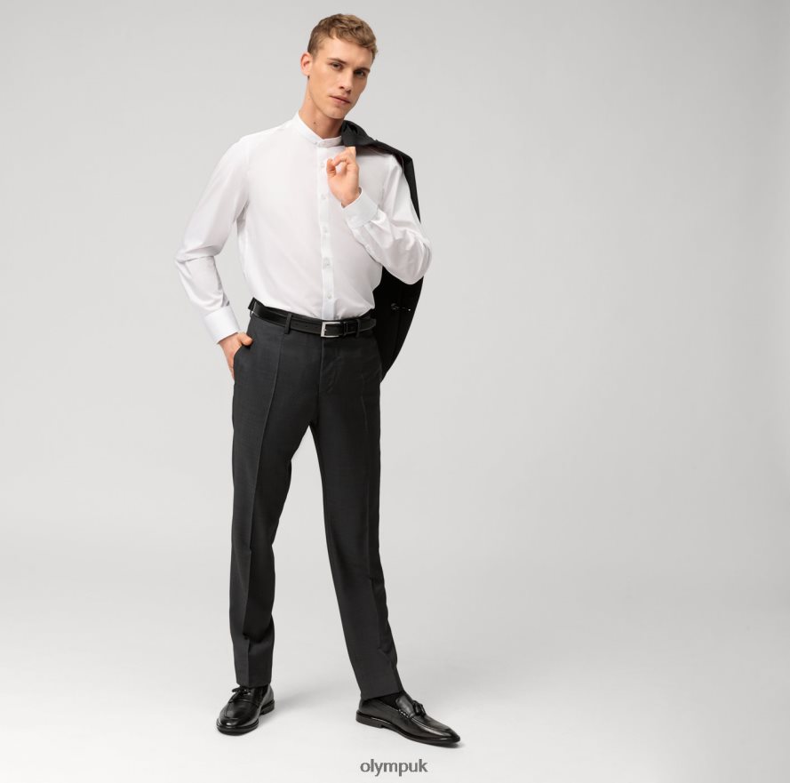 Clothing OLYMP Level Five Body Fit, Business Shirt, Stand-Up Collar, White NZ22L677