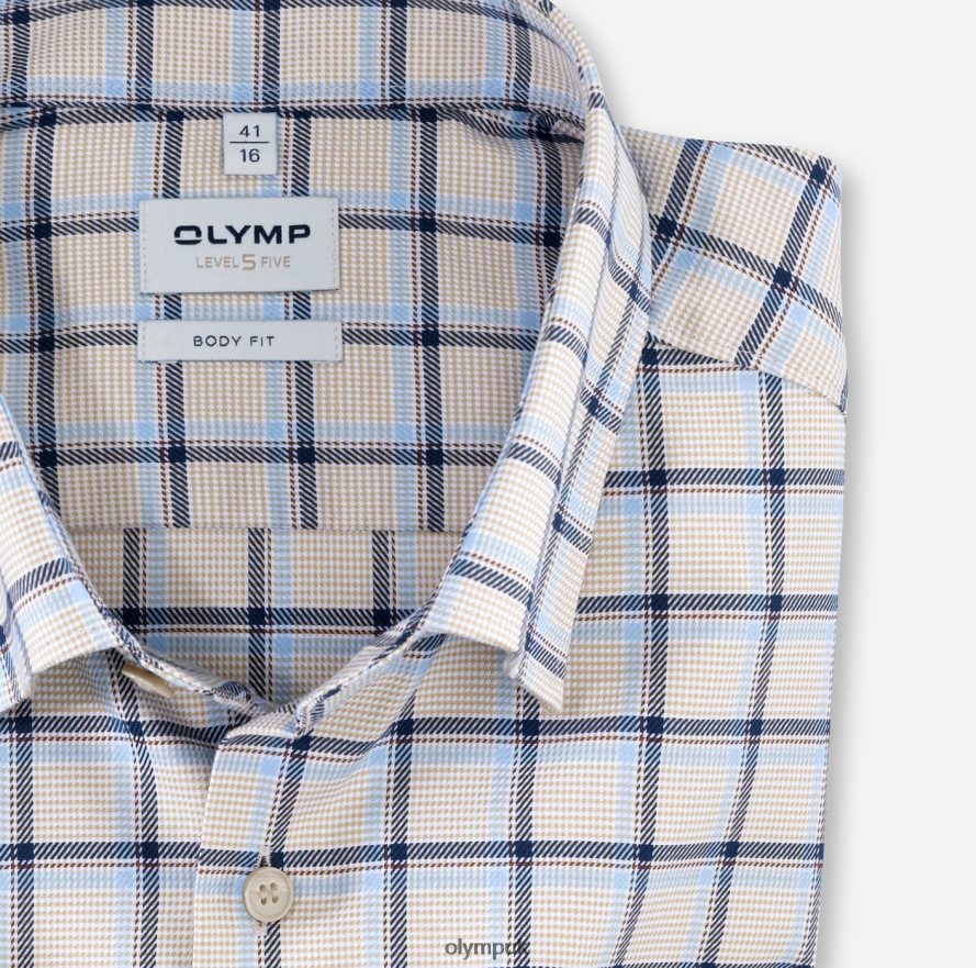 Clothing OLYMP Level Five Body Fit, Business Shirt, Under Button-Down, Natural NZ22L743