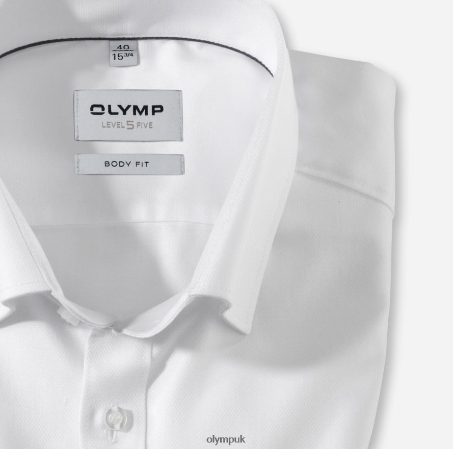Clothing OLYMP Level Five Body Fit, Business Shirt, Under Button-Down, White NZ22L414