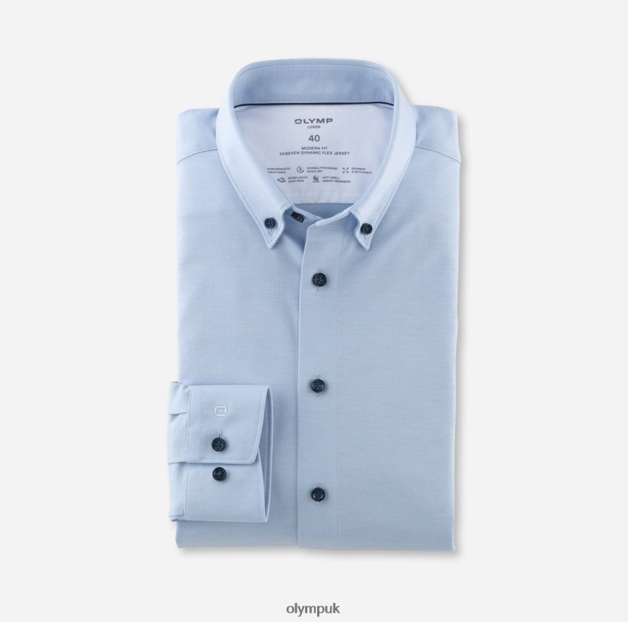 Clothing OLYMP Luxor 24/Seven Modern Fit, Business Shirt, Button-Down, Bleu NZ22L1327