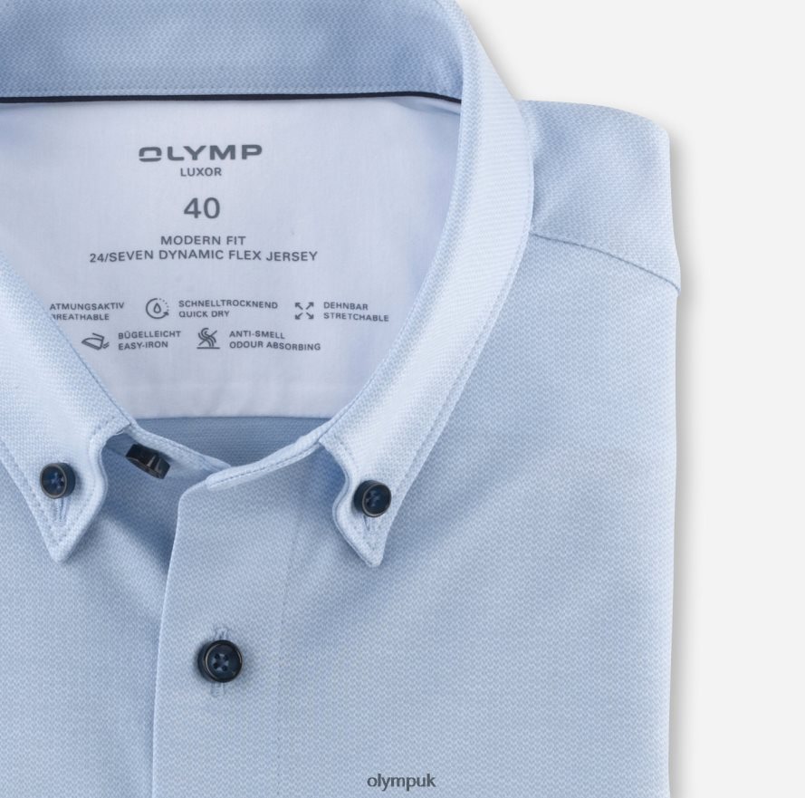 Clothing OLYMP Luxor 24/Seven Modern Fit, Business Shirt, Button-Down, Bleu NZ22L1327