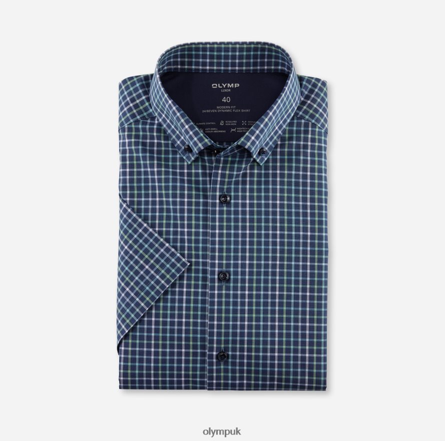 Clothing OLYMP Luxor 24/Seven Modern Fit, Business Shirt, Button-Down, Light Green NZ22L1148