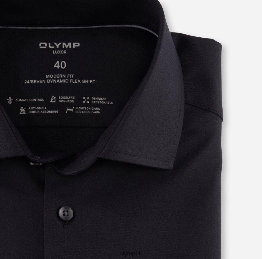 Clothing OLYMP Luxor 24/Seven Modern Fit, Business Shirt, Global Kent, Black NZ22L1017