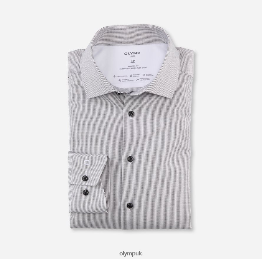 Clothing OLYMP Luxor 24/Seven Modern Fit, Business Shirt, Global Kent, Black NZ22L1066