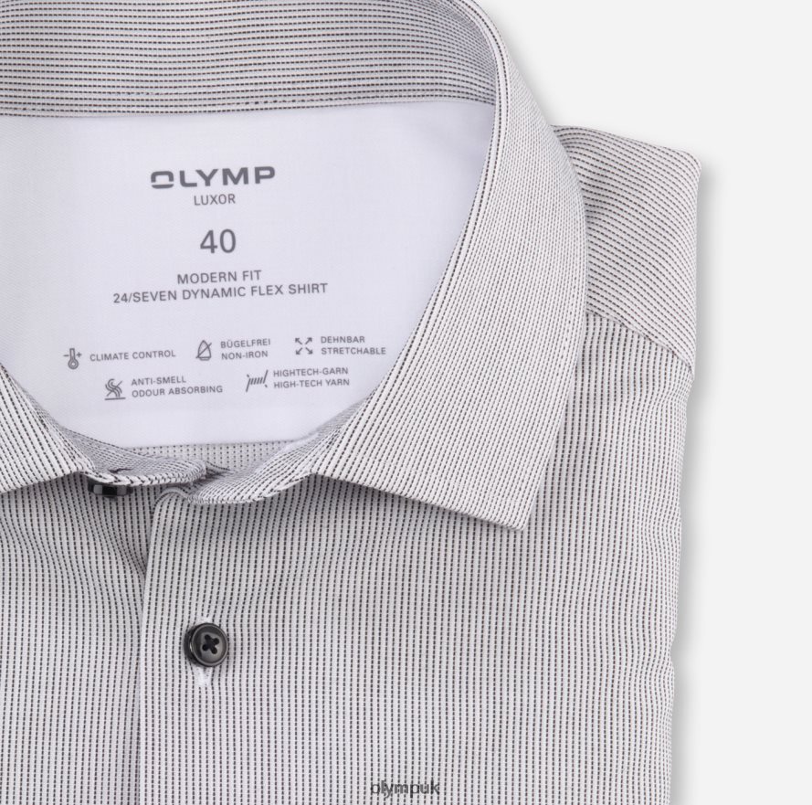 Clothing OLYMP Luxor 24/Seven Modern Fit, Business Shirt, Global Kent, Black NZ22L1066