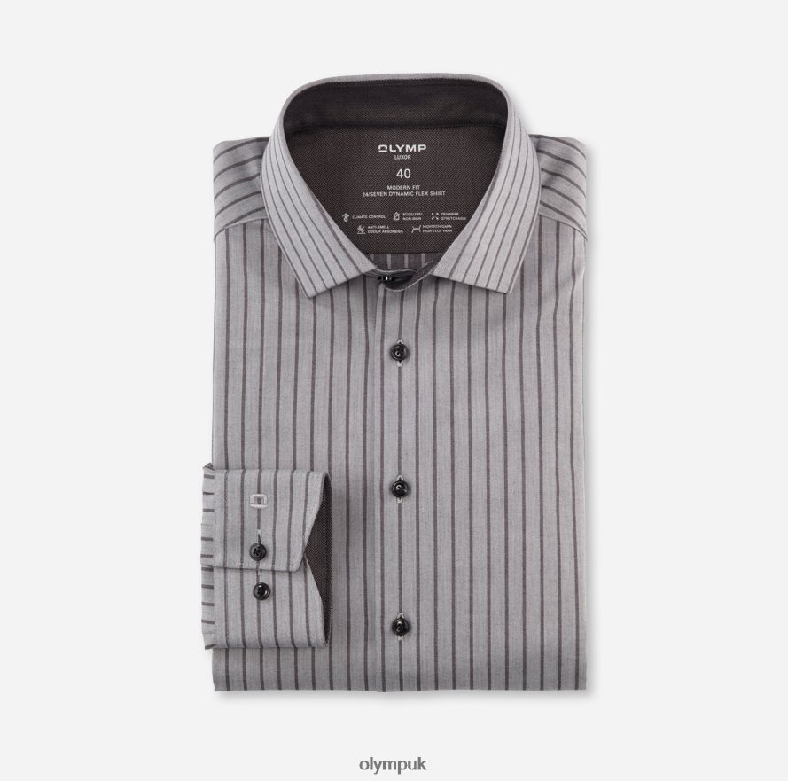 Clothing OLYMP Luxor 24/Seven Modern Fit, Business Shirt, Global Kent, Black NZ22L1067