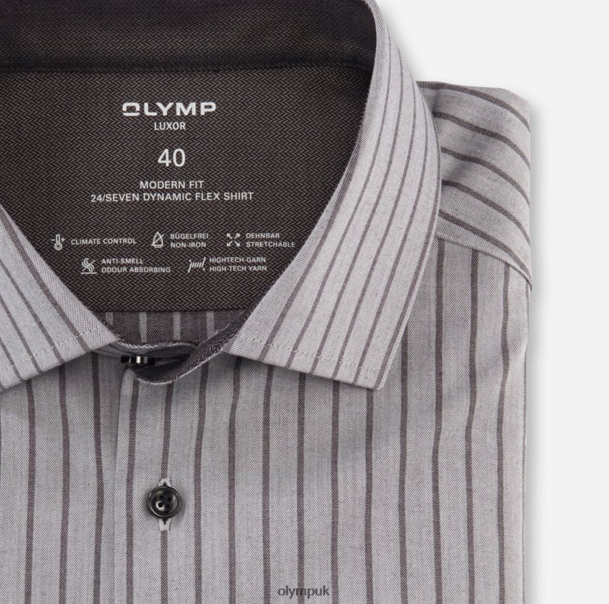 Clothing OLYMP Luxor 24/Seven Modern Fit, Business Shirt, Global Kent, Black NZ22L1067