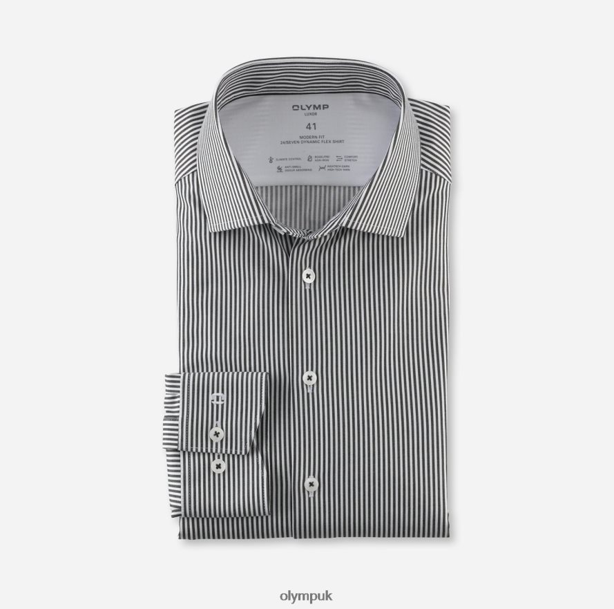 Clothing OLYMP Luxor 24/Seven Modern Fit, Business Shirt, Global Kent, Black NZ22L921