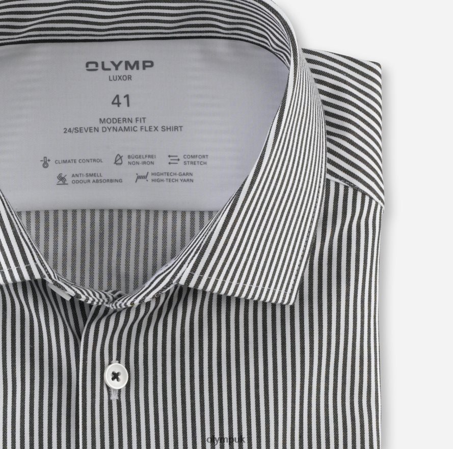 Clothing OLYMP Luxor 24/Seven Modern Fit, Business Shirt, Global Kent, Black NZ22L921