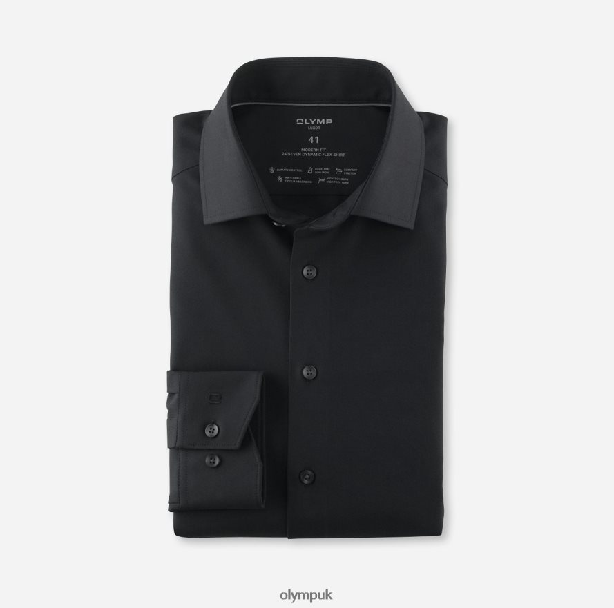 Clothing OLYMP Luxor 24/Seven Modern Fit, Business Shirt, Global Kent, Black NZ22L964