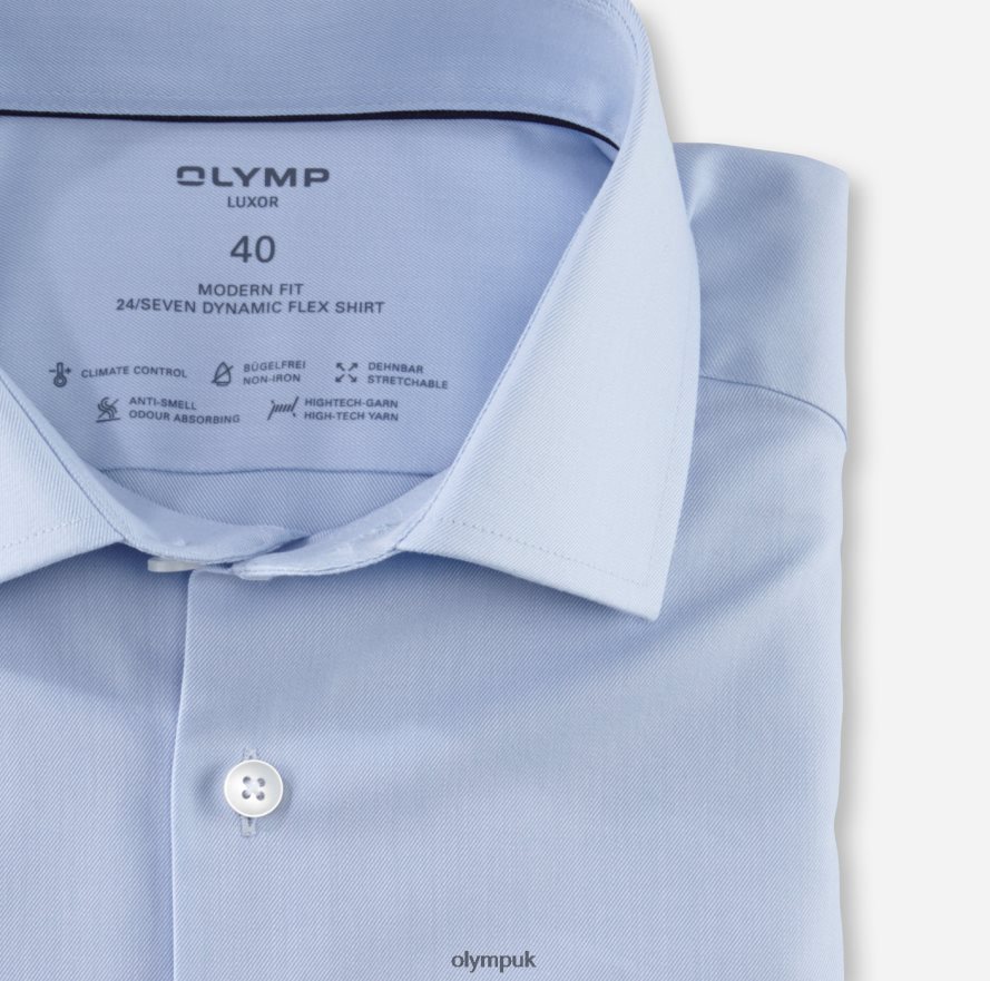 Clothing OLYMP Luxor 24/Seven Modern Fit, Business Shirt, Global Kent, Bleu NZ22L1047