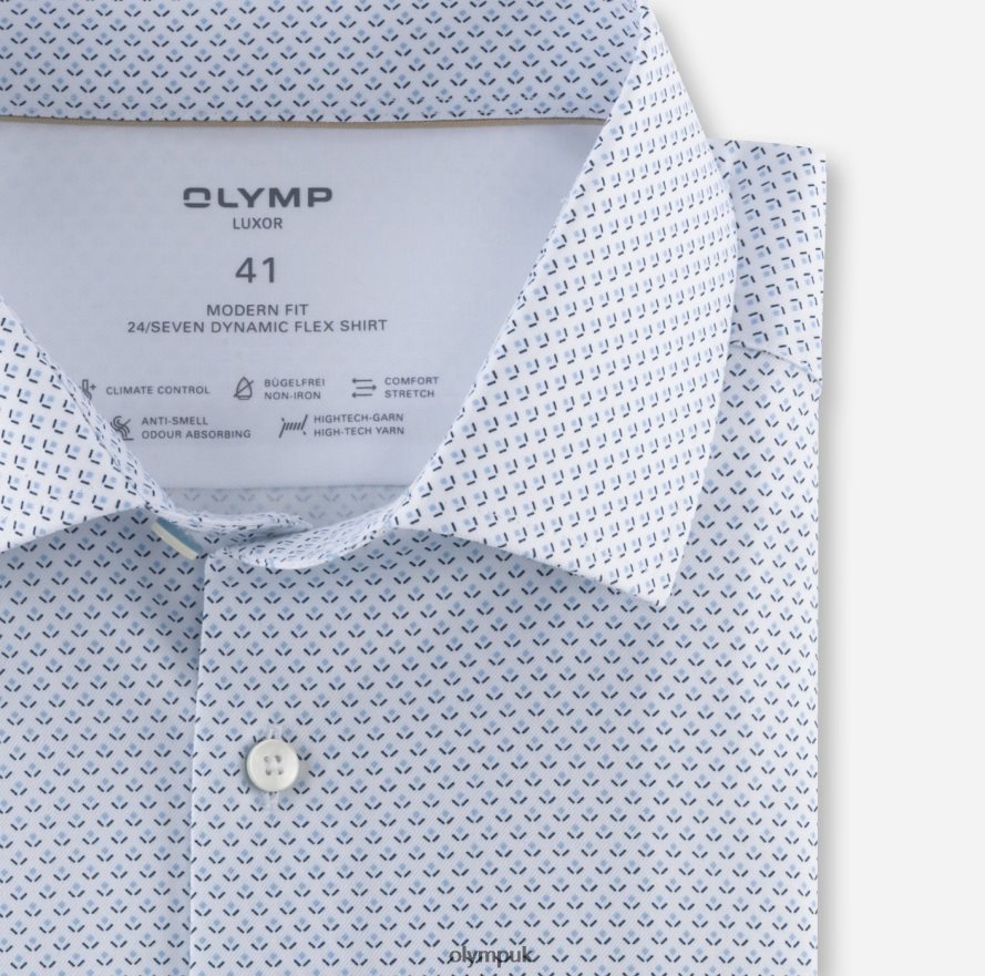 Clothing OLYMP Luxor 24/Seven Modern Fit, Business Shirt, Global Kent, Bleu NZ22L1138
