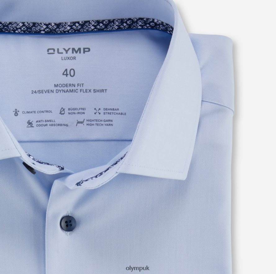Clothing OLYMP Luxor 24/Seven Modern Fit, Business Shirt, Global Kent, Bleu NZ22L1300