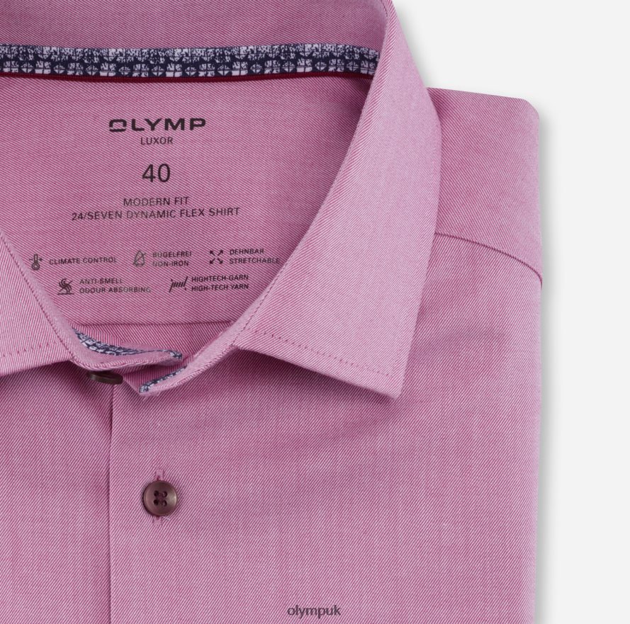 Clothing OLYMP Luxor 24/Seven Modern Fit, Business Shirt, Global Kent, Fuchsia NZ22L1196