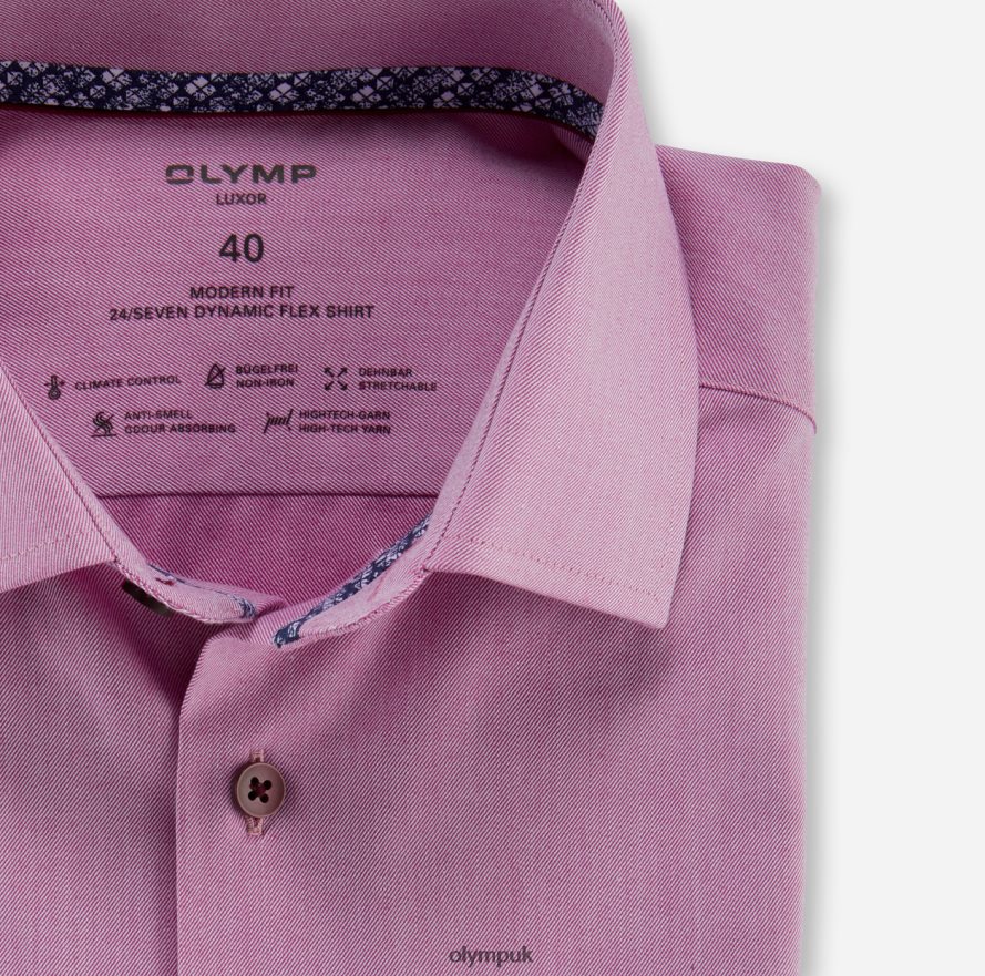 Clothing OLYMP Luxor 24/Seven Modern Fit, Business Shirt, Global Kent, Fuchsia NZ22L1200