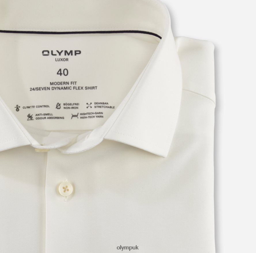 Clothing OLYMP Luxor 24/Seven Modern Fit, Business Shirt, Global Kent, Light Beige NZ22L1049
