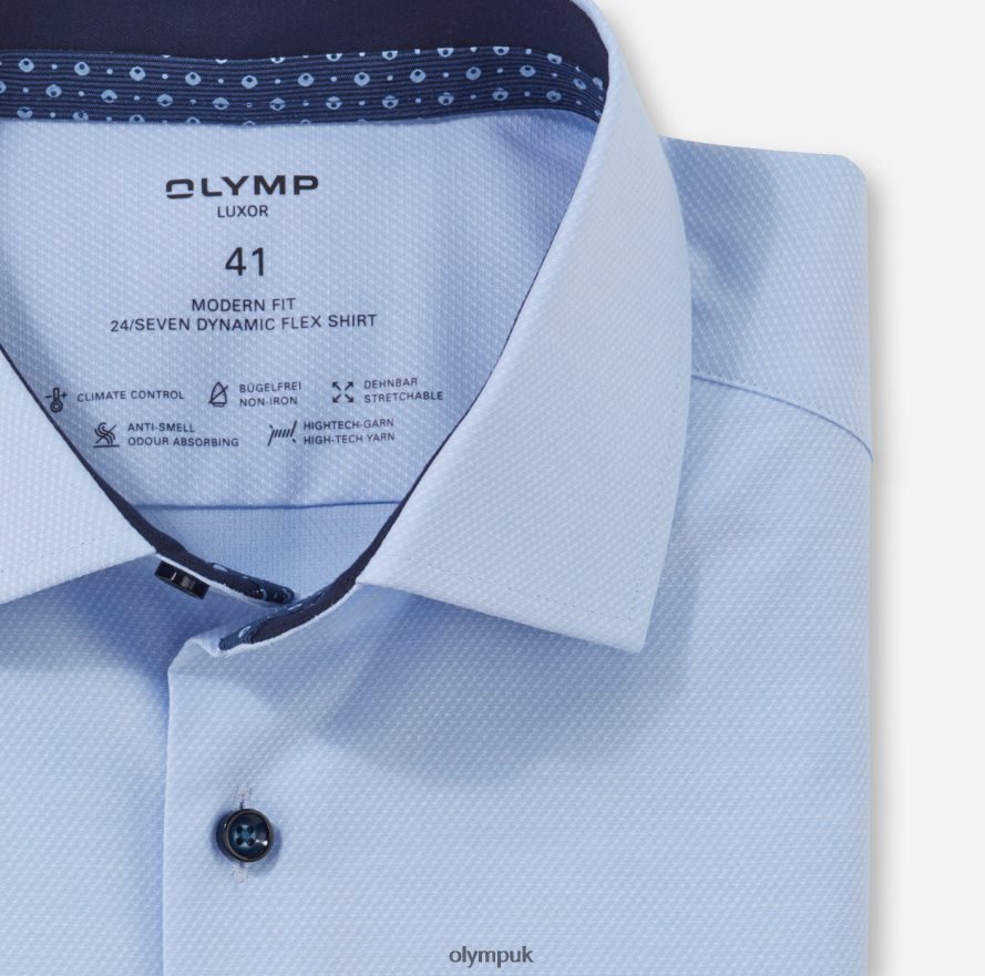 Clothing OLYMP Luxor 24/Seven Modern Fit, Business Shirt, Global Kent, Light Blue NZ22L1127