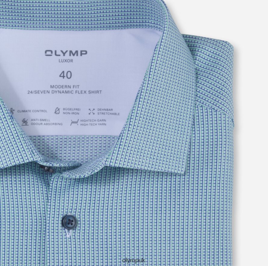 Clothing OLYMP Luxor 24/Seven Modern Fit, Business Shirt, Global Kent, Light Green NZ22L1116