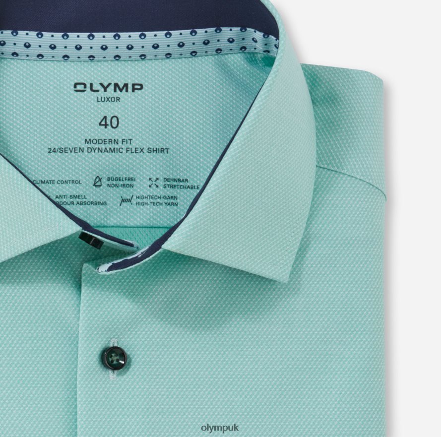 Clothing OLYMP Luxor 24/Seven Modern Fit, Business Shirt, Global Kent, Light Green NZ22L1179