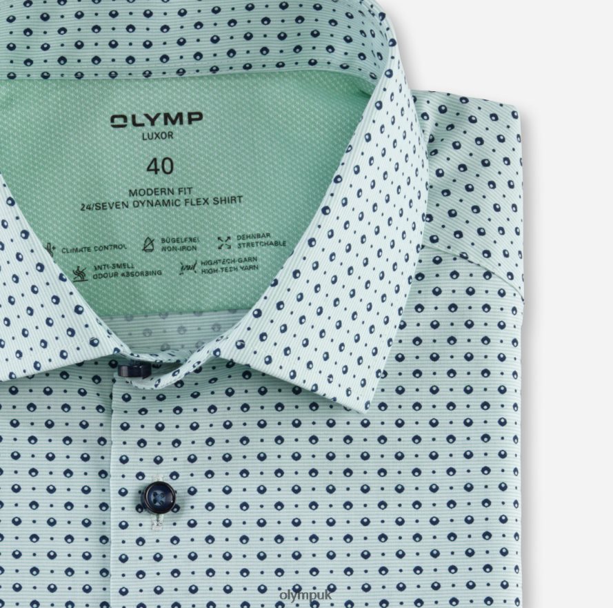 Clothing OLYMP Luxor 24/Seven Modern Fit, Business Shirt, Global Kent, Light Green NZ22L1187