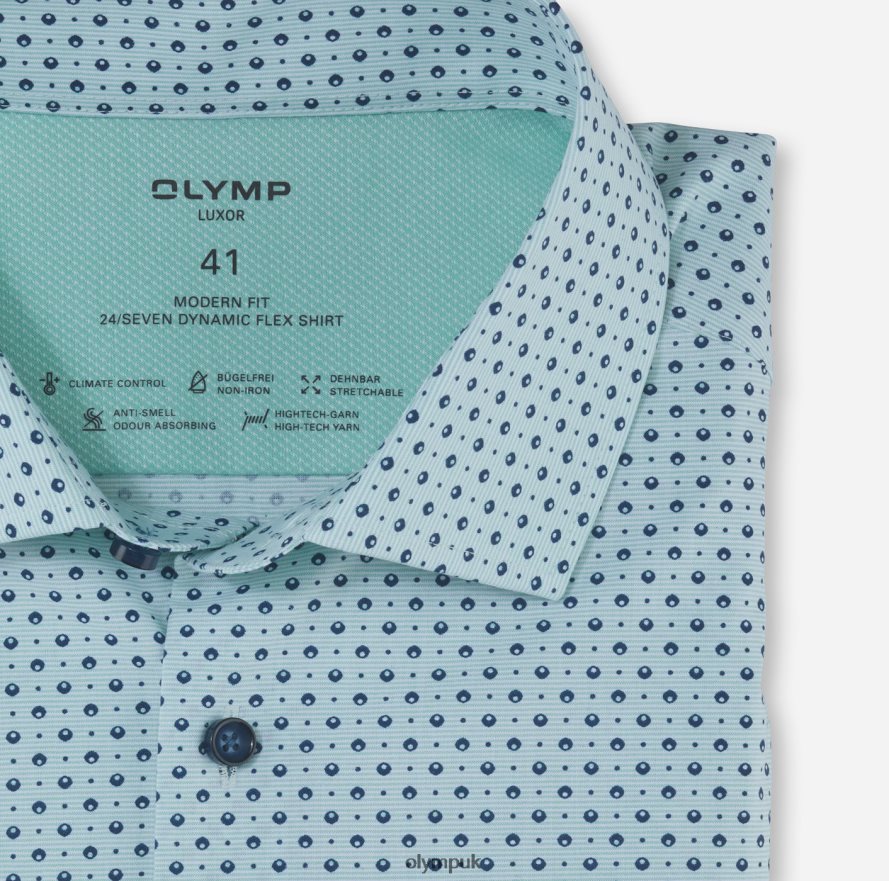 Clothing OLYMP Luxor 24/Seven Modern Fit, Business Shirt, Global Kent, Light Green NZ22L1218