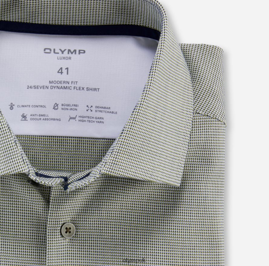 Clothing OLYMP Luxor 24/Seven Modern Fit, Business Shirt, Global Kent, Lime NZ22L918