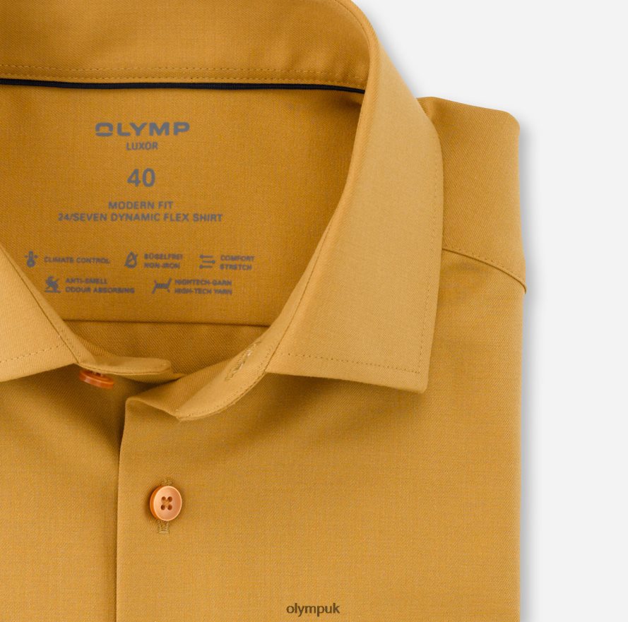 Clothing OLYMP Luxor 24/Seven Modern Fit, Business Shirt, Global Kent, Maize NZ22L1356