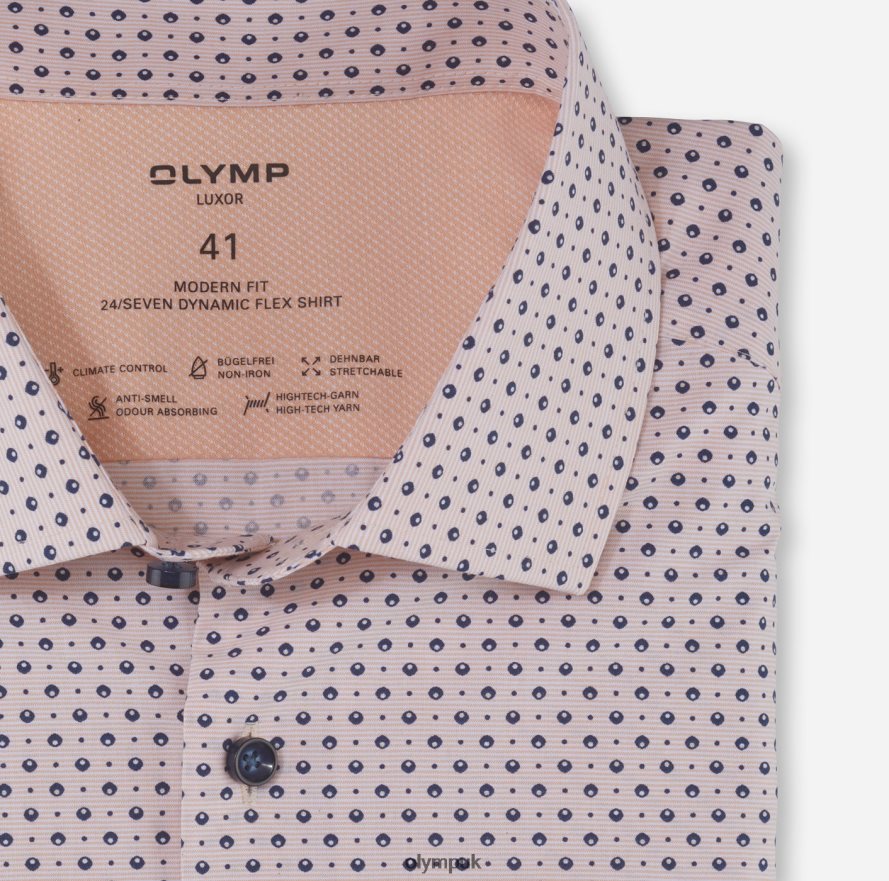 Clothing OLYMP Luxor 24/Seven Modern Fit, Business Shirt, Global Kent, Mandarin NZ22L1166