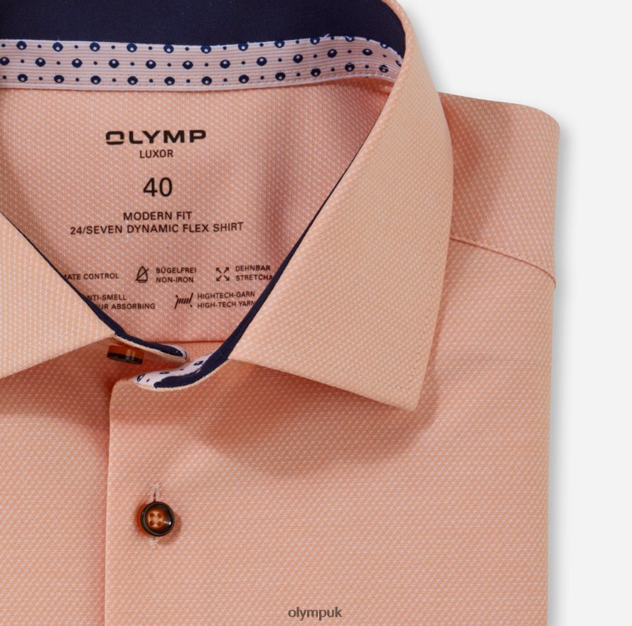 Clothing OLYMP Luxor 24/Seven Modern Fit, Business Shirt, Global Kent, Mandarin NZ22L1194