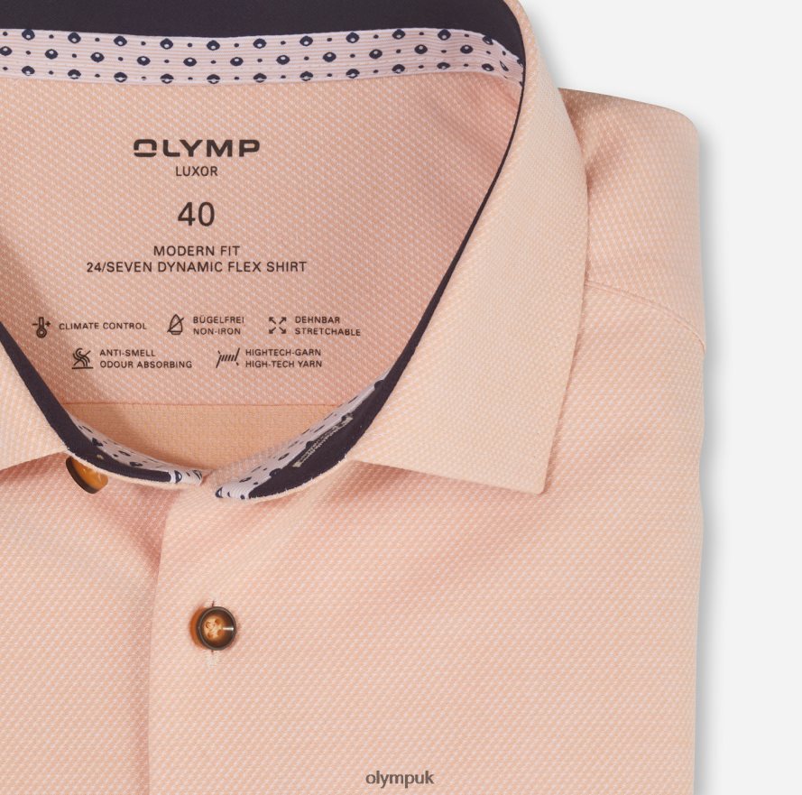 Clothing OLYMP Luxor 24/Seven Modern Fit, Business Shirt, Global Kent, Mandarin NZ22L1245