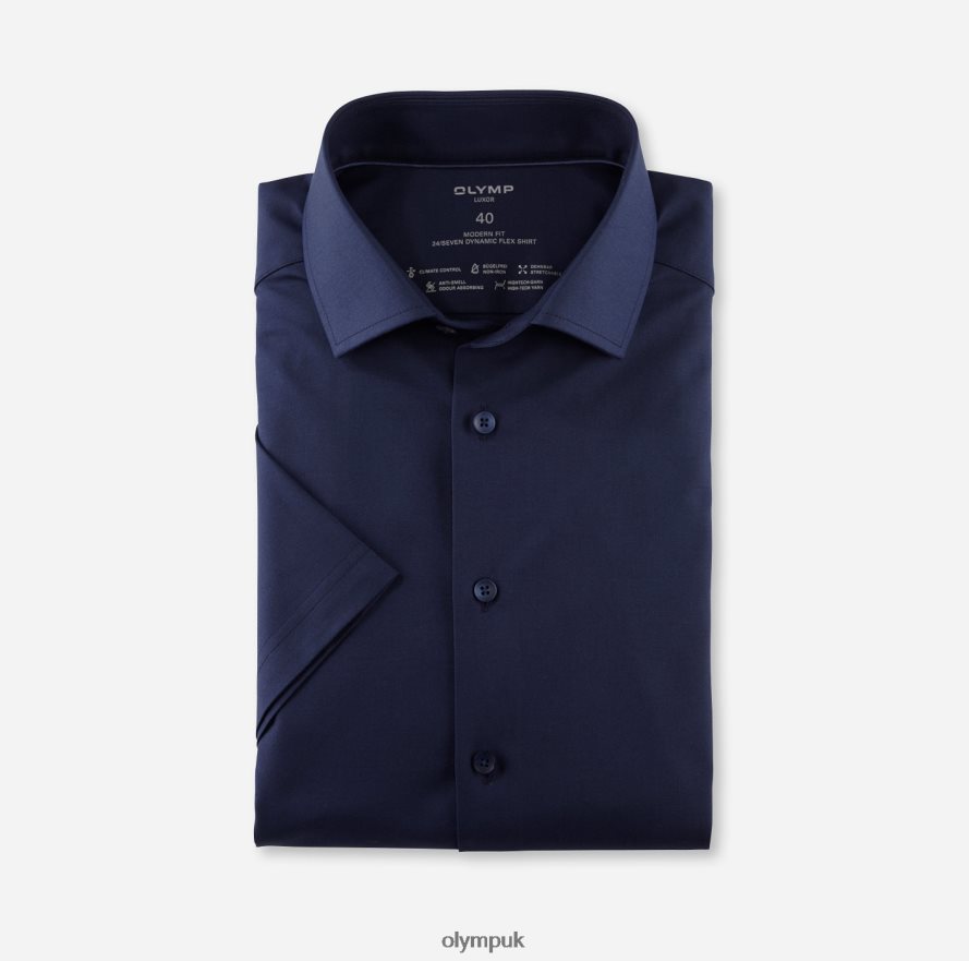 Clothing OLYMP Luxor 24/Seven Modern Fit, Business Shirt, Global Kent, Marine NZ22L1039