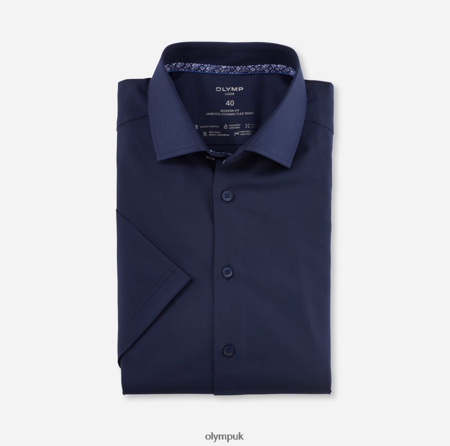 Clothing OLYMP Luxor 24/Seven Modern Fit, Business Shirt, Global Kent, Marine NZ22L1080