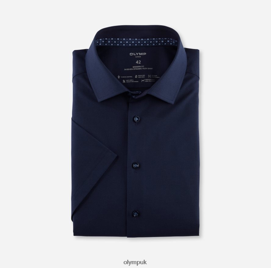 Clothing OLYMP Luxor 24/Seven Modern Fit, Business Shirt, Global Kent, Marine NZ22L1139