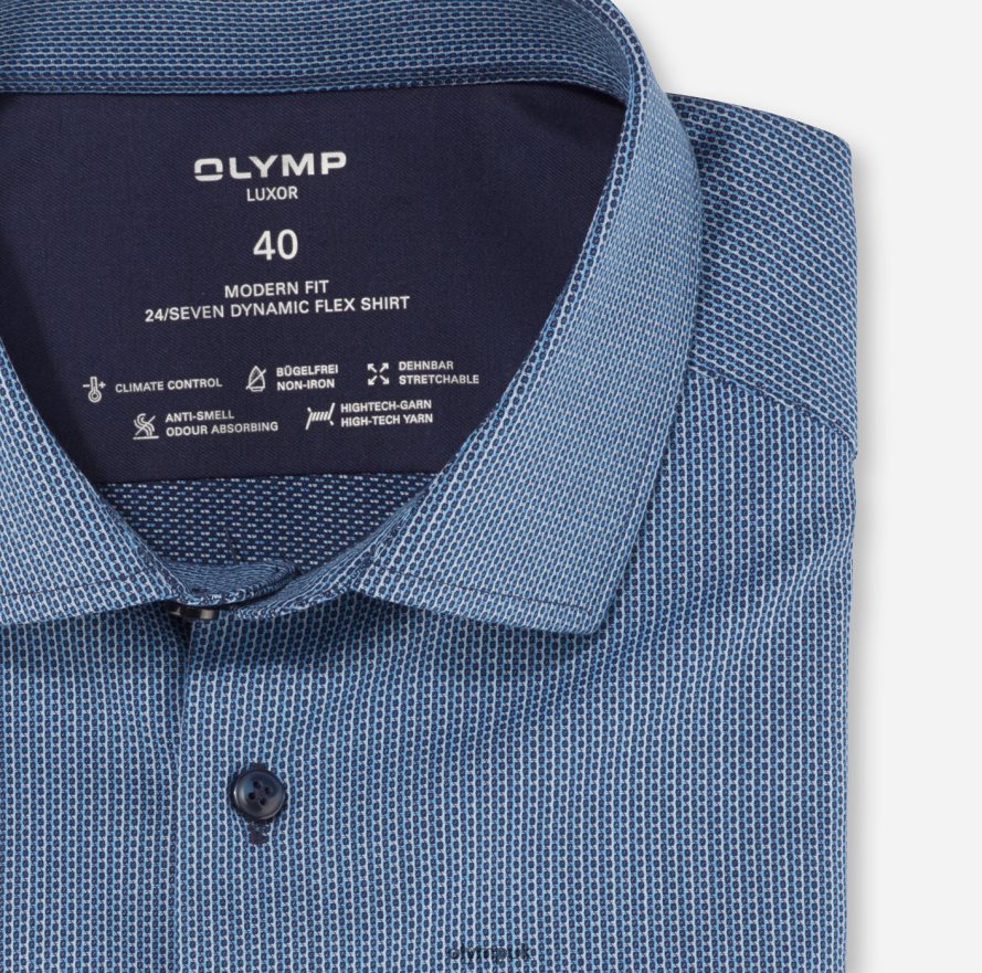 Clothing OLYMP Luxor 24/Seven Modern Fit, Business Shirt, Global Kent, Marine NZ22L1229