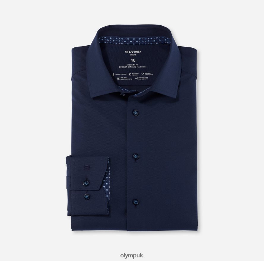 Clothing OLYMP Luxor 24/Seven Modern Fit, Business Shirt, Global Kent, Marine NZ22L1318